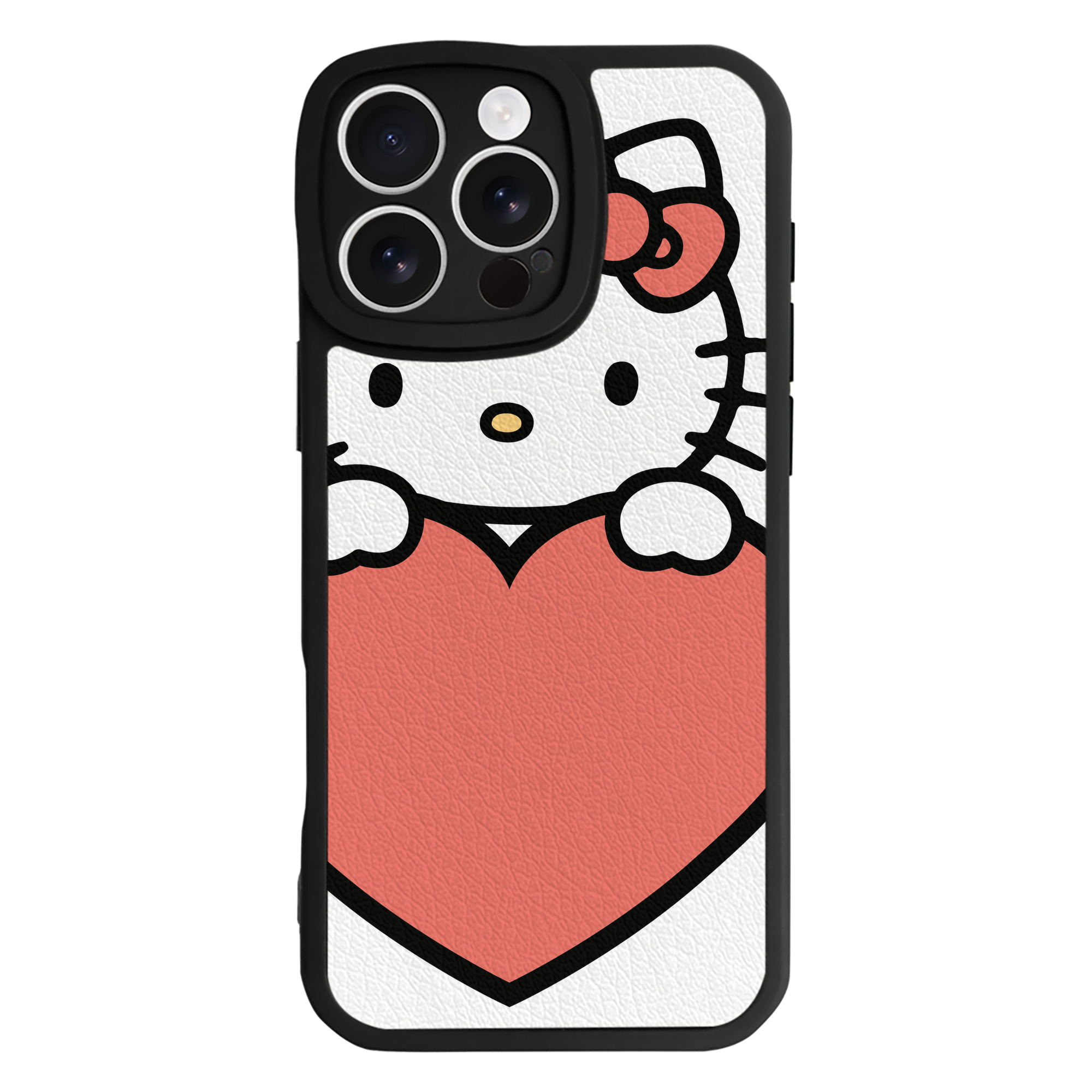 （画像用） Hello Kitty ハローキティ 【iPhone 16シリーズ対応】シリコンスマホケース（レザー調） 材質：シリコン